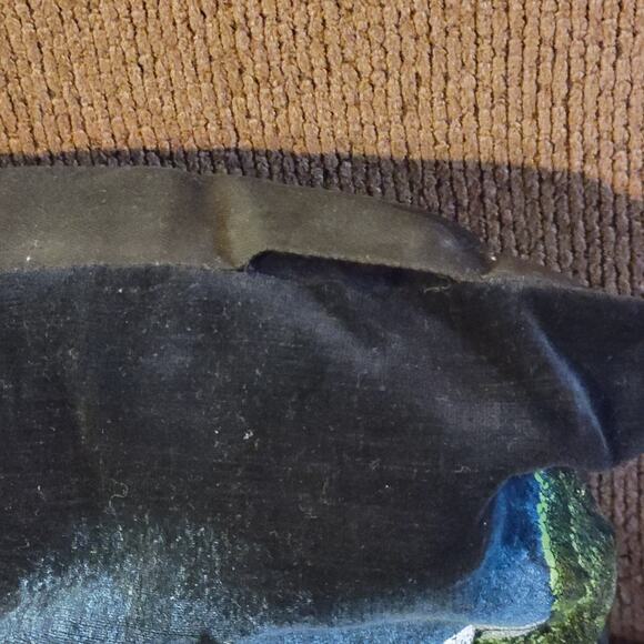 Cottagecore Hand Painted Velvet Accent Pillow, Vintage Livingroom Decor - Picture 2 of 4